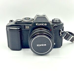 Konica FS-1 35mm SLR Film Camera w/ Hexanon AR 40mm f1.8 Lens Tested Works